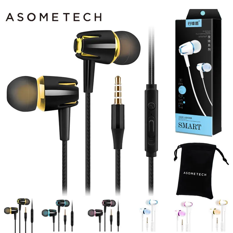 

In Ear Sport Earphone PTM 3.5MM Wired Headset Stereo Earbuds With Microphone Earphones For iphone Sony Smartphones Moblie Phone