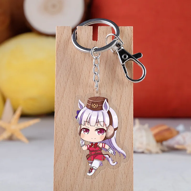 

Anime Pretty Derby Cosplay Keychain Japanese Cartoon Acrylic Figure Car Key Holder Chain Pendants Keyrings
