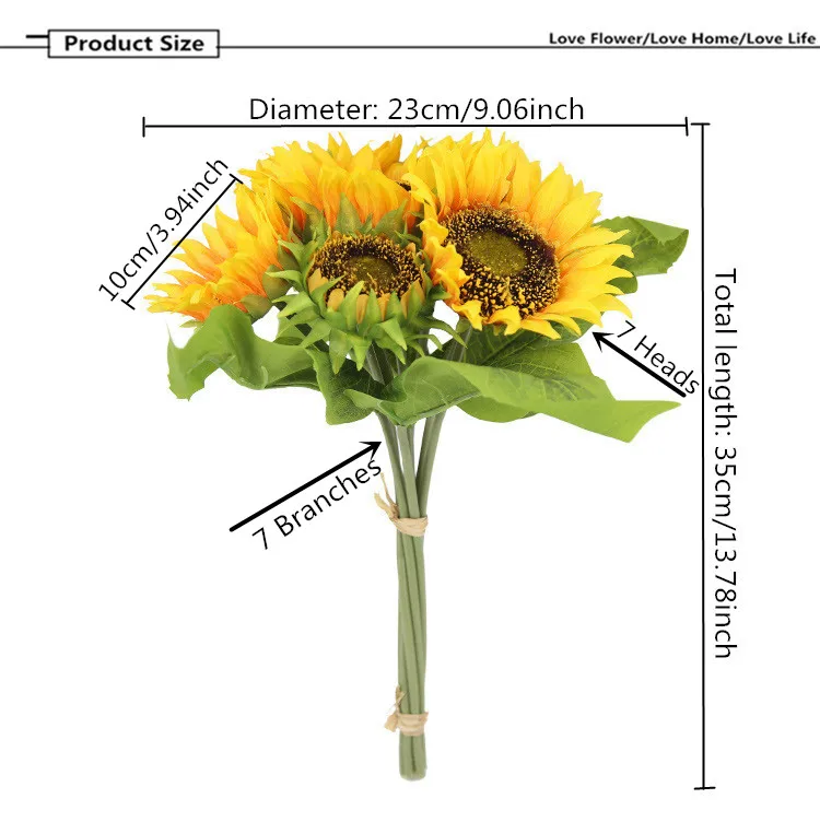 Шелковый Искусственный Подсолнух Ромашка для дома, балкона, офиса, цветок для украшения сада, Vivifying DIY, свадебные подделки, искусственные цветы bouqeut