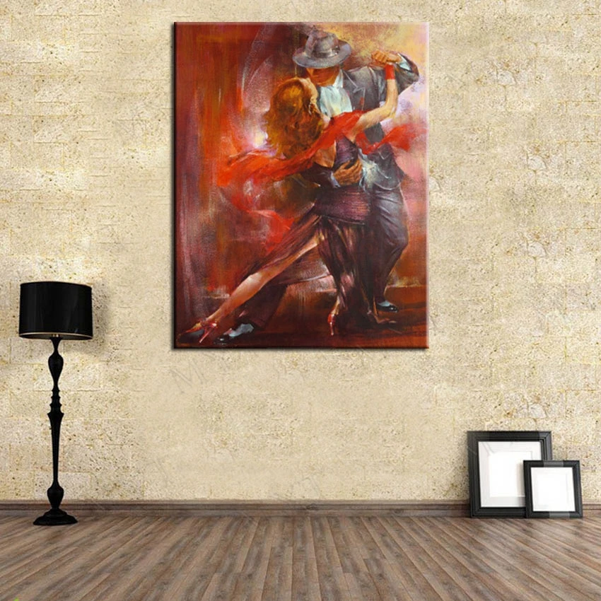MYT, Современная ручная роспись, для мужчин и женщин, танцующая Танго, картина маслом, настенная живопись, холст, произведение искусства на холсте для декора гостиной