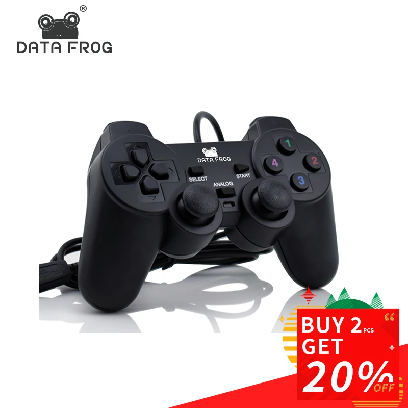 Meilleur Vibration Joystick Filaire USB PC Contrôleur Pour PC Ordinateur Portable Pour WinXP Win7 Win8 Win10 Pour Vista noir Gamepad
