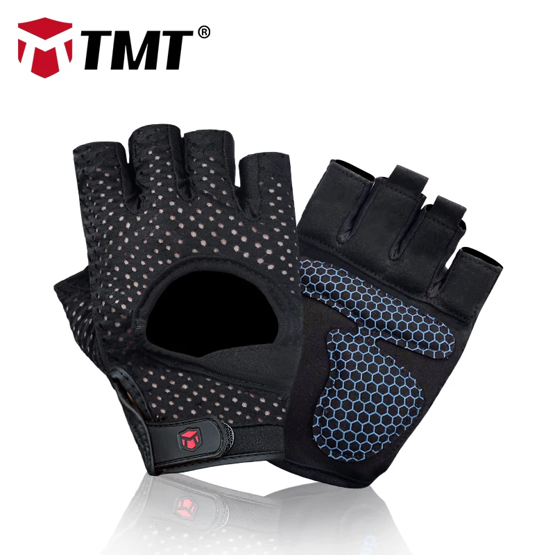 TMT Gym Gloves Breathable Heavyweight Exercise Weight Lifting Man Crossfit Body Building Training Sport Fitness Workout Gloves