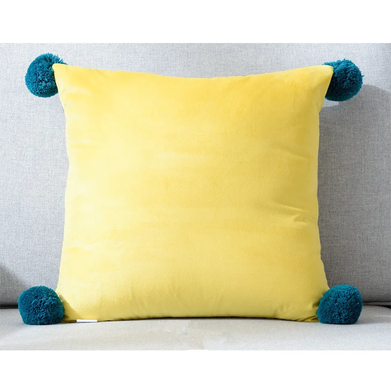 Новый Однотонные мяч декоративные Pillowcover Повседневное Стиль наволочка площади диванных подушек Обложка для детей
