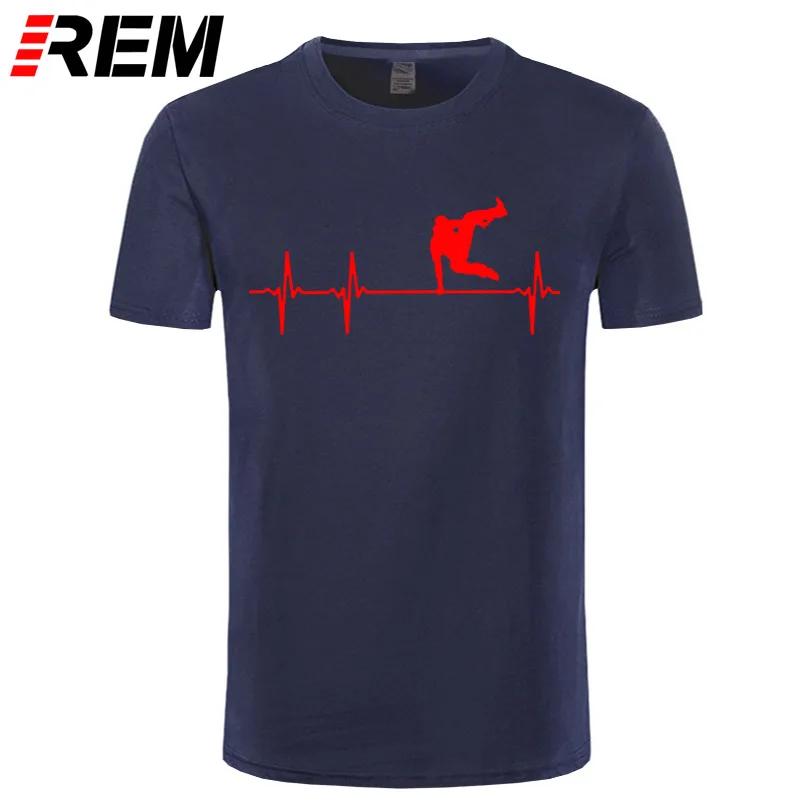 REM Паркур freerunning сердцебиение футболка Забавный Паркур Runner футболка Летний стиль Для мужчин бренд печатных хлопковая футболка