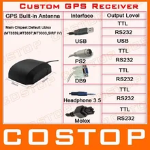 Индивидуальный модуль приемника gps с антенной G6010 интерфейс USB PS2 DB9 MOLEX наушники 3,5 выходной уровень USB ttl RS232