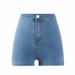 Летние женские керлинг джинсовые шорты джинсовые Горячие повседневные женские шорты Высокая талия и бедра приклад с поясом джинсовые