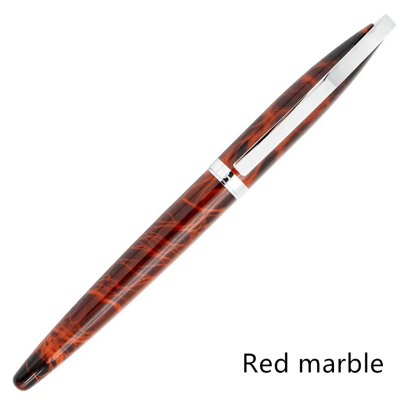 Red marble Перьевая ручка с серебряным крюком 0,5 мм Тонкое Перо Янтарный мрамор каллиграфия красками ручки Jinhao 156A канцелярские принадлежности для офиса и школы A6206 - Цвет: Red marble