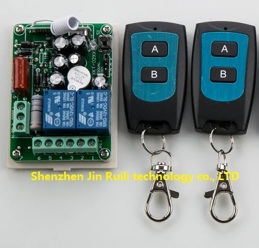 

New AC 220V 2 CH 2CH RF Wireless Remote Control Switch System teleswitch 2 X Transmitter + 1 X Receiver,315/433 MHZ