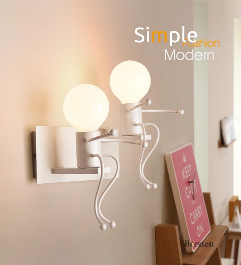 Creative Modern Interior Iron LED Wall Lamps Children Room Wall Sconces Bedroom Bedside Wall Light For Baby Kids Room Luminaire (1)
