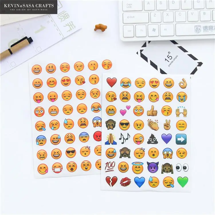 4 sheets set emoji stickers stationery sticker scrapbook