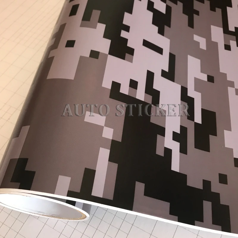 black gray digital camo vinyl car sticker film 6