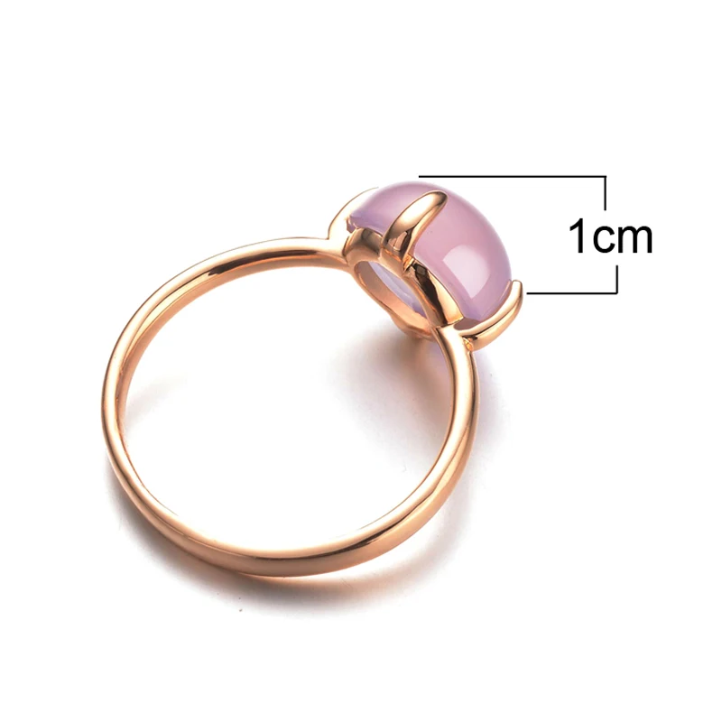 MOONROCY Free Shipping Fashion Jewelry Wholesale Rose Gold Color Pink Opal Wedding Crystal Ring for Women Gift Drop Shipping