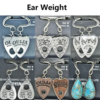 

BOG-PAIR Vintage Mother of pearl Turquoises Dew Drop Ouija Dangle Ear Weight Ear Expander Ear Stretcher Body Piercing Jewerly