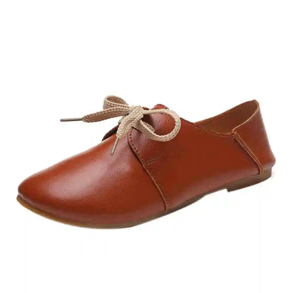 SAGACE/Женская обувь; повседневная обувь на плоской подошве; удобная обувь из искусственной кожи без застежки на шнуровке; коллекция года; Лидер продаж; обувь на плоской подошве для девочек; лоферы - Цвет: Brown
