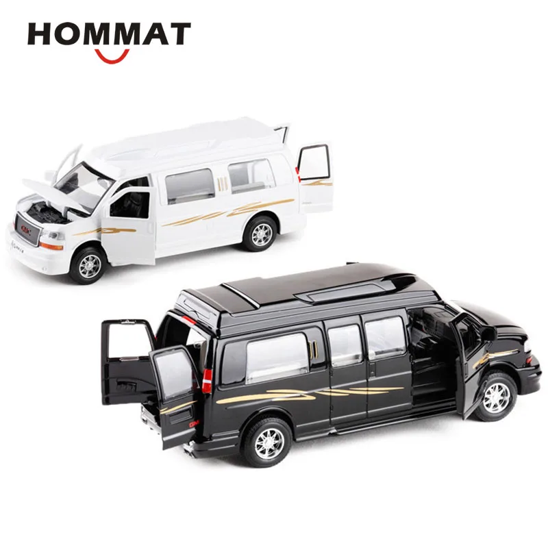 Модель автомобиля пассажирского фургона HOMMAT 1:32 GMC Savana модель литая из сплава