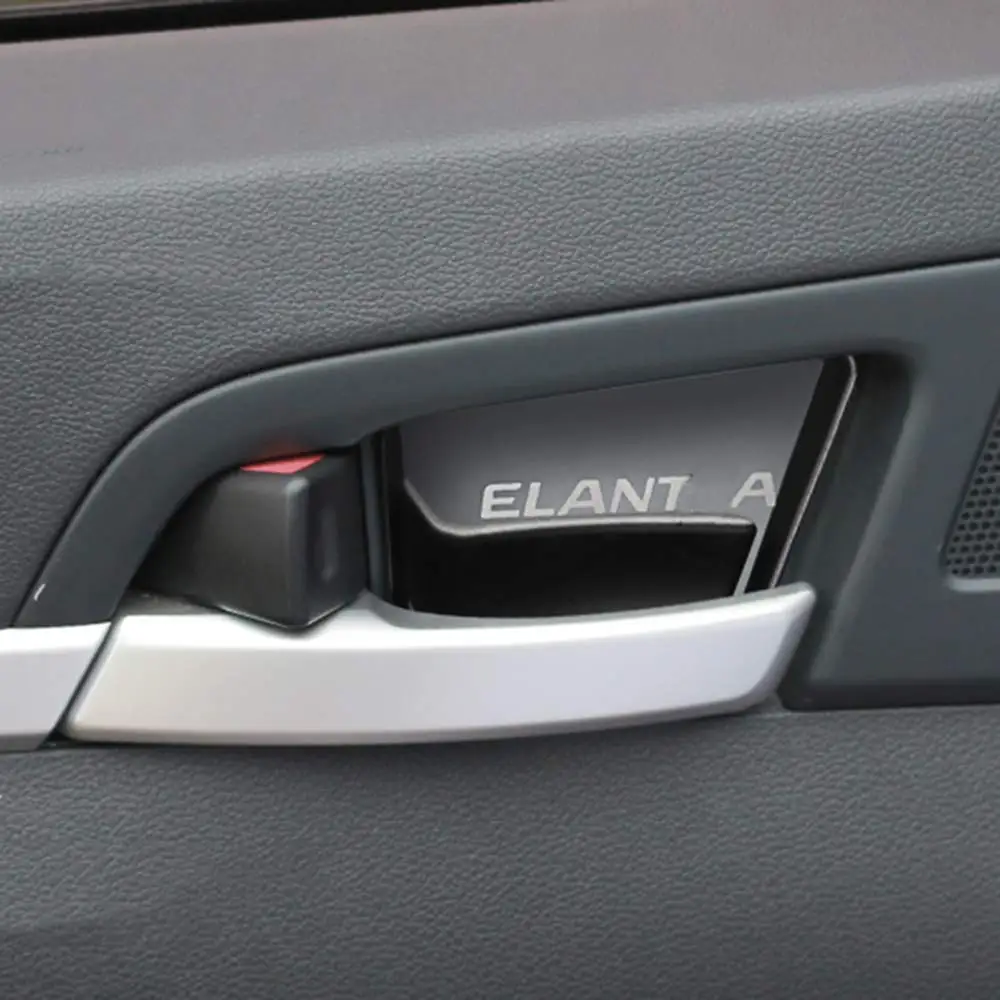

IMTFOO STAINLESS STEEL INTERIOR DOOR HANDLE TRIM COVER STICKERS FOR HYUNDAI ELANTRA 2016 2017 ACCESSORIES