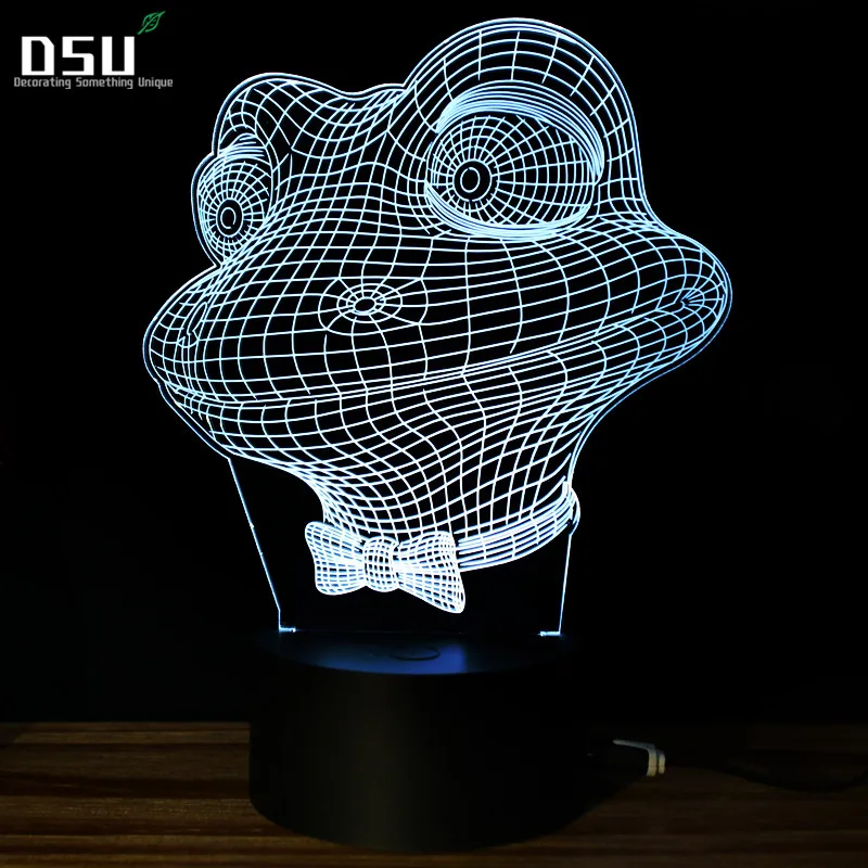 

Creative Animal Frog 3D LED Lamp USB Night Lights 7 Colors Changing Table Lamps Bedsides Baby Sleeping Christmas Birthday Gifts