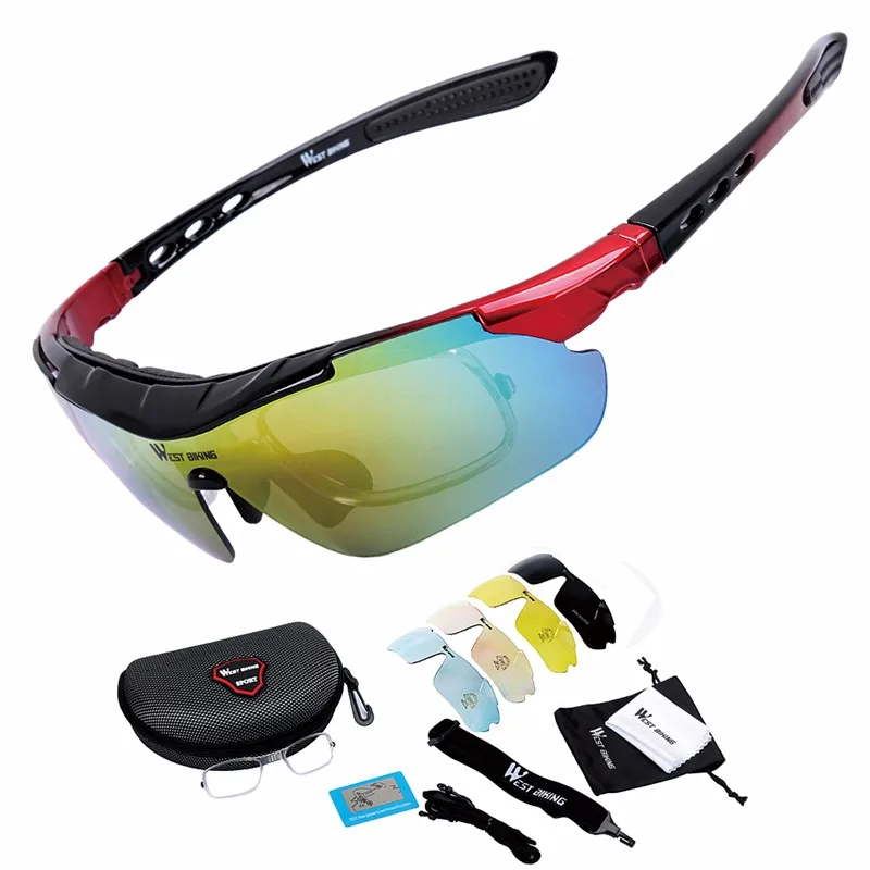 WEST BIKING очки для велоспорта, поляризационные очки, 5 линз, уличные велосипедные солнцезащитные очки, MTB, дорожный велосипед, Ciclismo, мужские и женские велосипедные очки