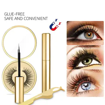 

Reusable full magnet false eyelashes natural soft false eyelashes magnet eyelash eyeliner set more suitable for beginners