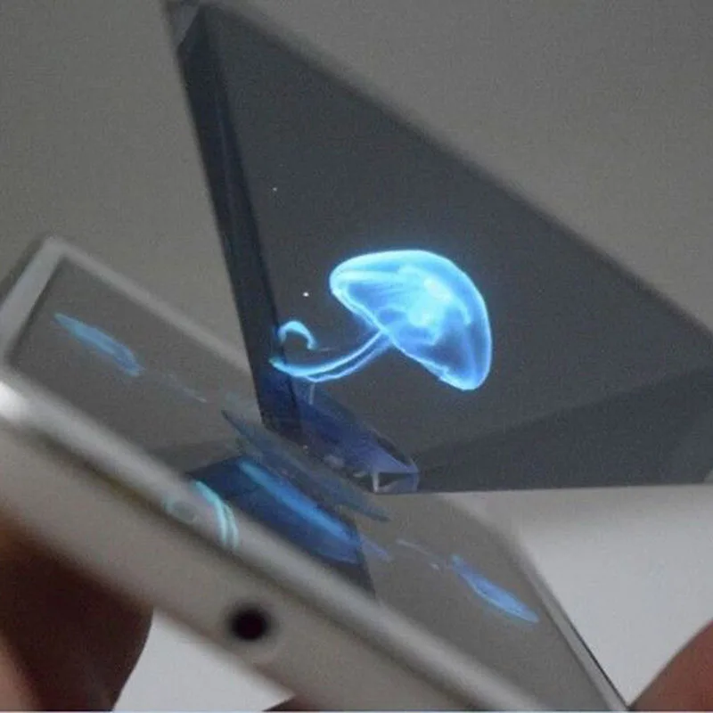 Прямая поставка 3D Голограмма Пирамида дисплей проектор видео Стенд Универсальный для смартфонов JLRJ88
