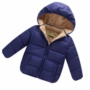 

BibiCola winter baby boys coat casual hooded zipper down coat boy cotton plus velvet thicken clothes warm outerwear brand jacket