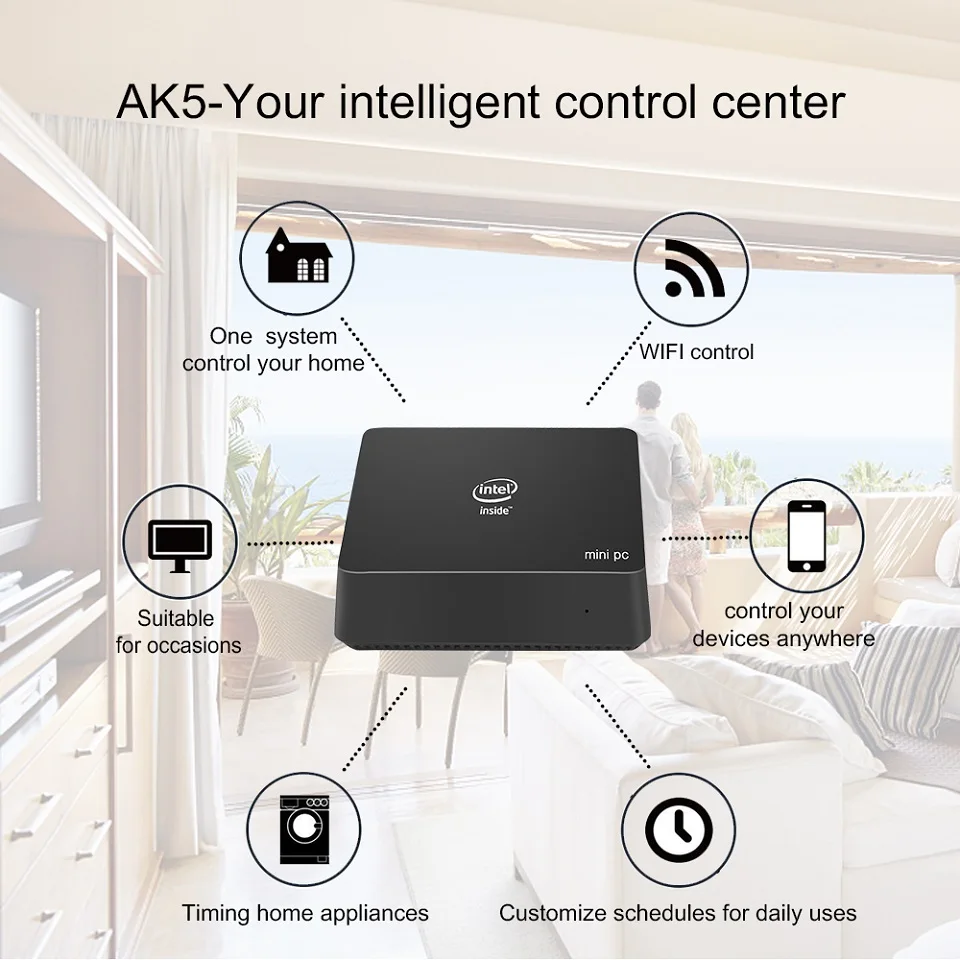 AK5 Мини ПК Windows 10 Apollo Lake Celeron DC QC J3455 N3450 4GB 64GB 2,4G/5G двойной wifi 4K LINUX tv Box мини компьютер 64G-mSATA