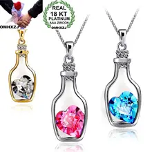 OMHXZJ/ ; модные вечерние женские туфли для девочек; розовые и синие бутылки; AAA циркон; 18 К; золотой кулон из белого золота; Шарм; CH33