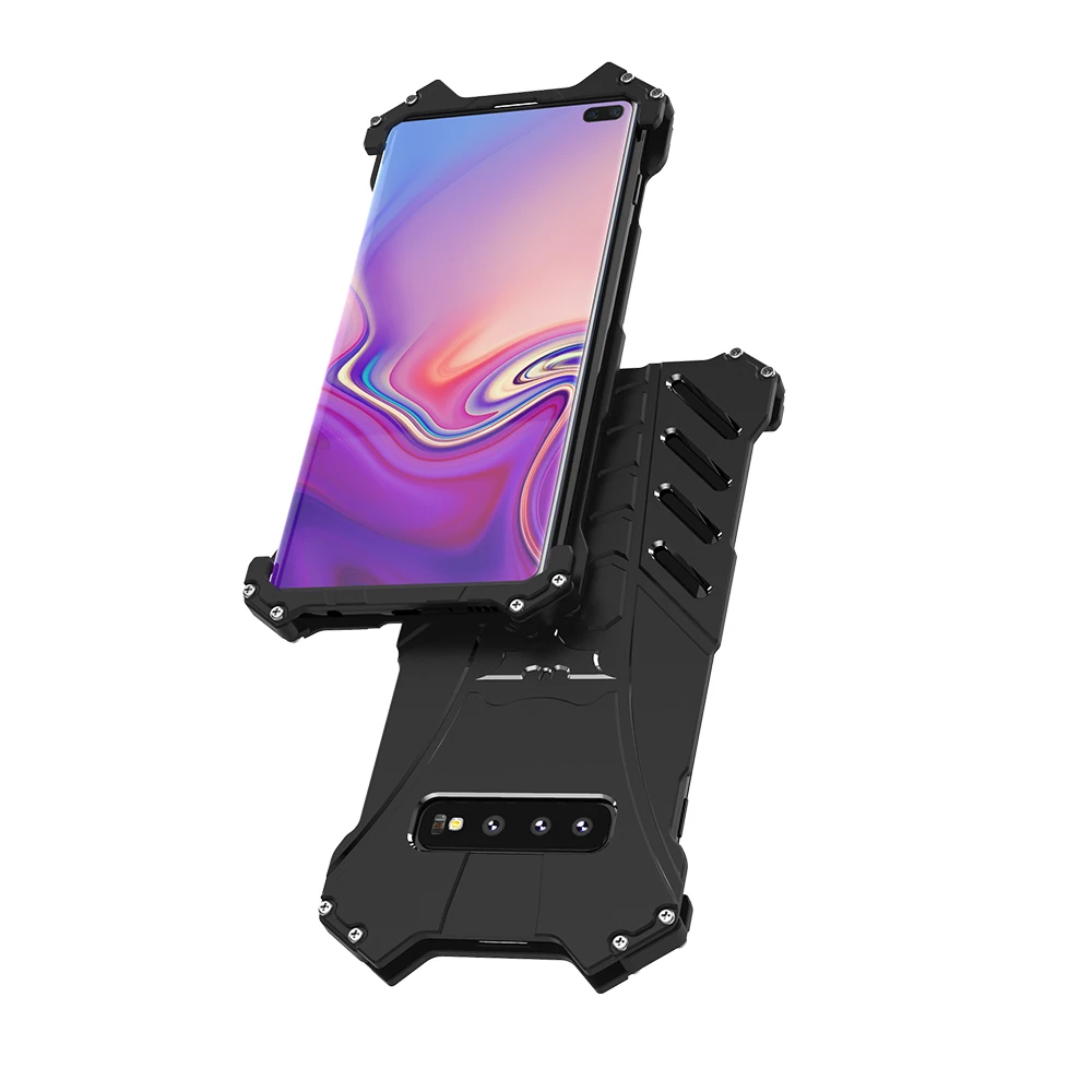 R-просто Бэтмен Luxury Металл Броня чехол для samsung Galaxy S10 S9 S8 плюс LITE S7 S6 край Алюминий Coque чехол для samsung примечание 9 8