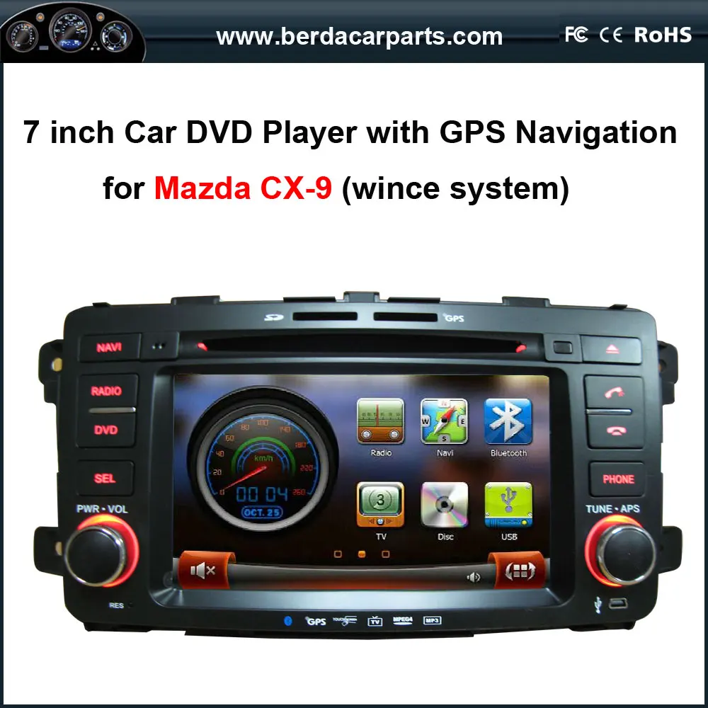 7 inch Car DVD Player with GPS Navigation for Mazda CX 9in Car Multimedia Player from