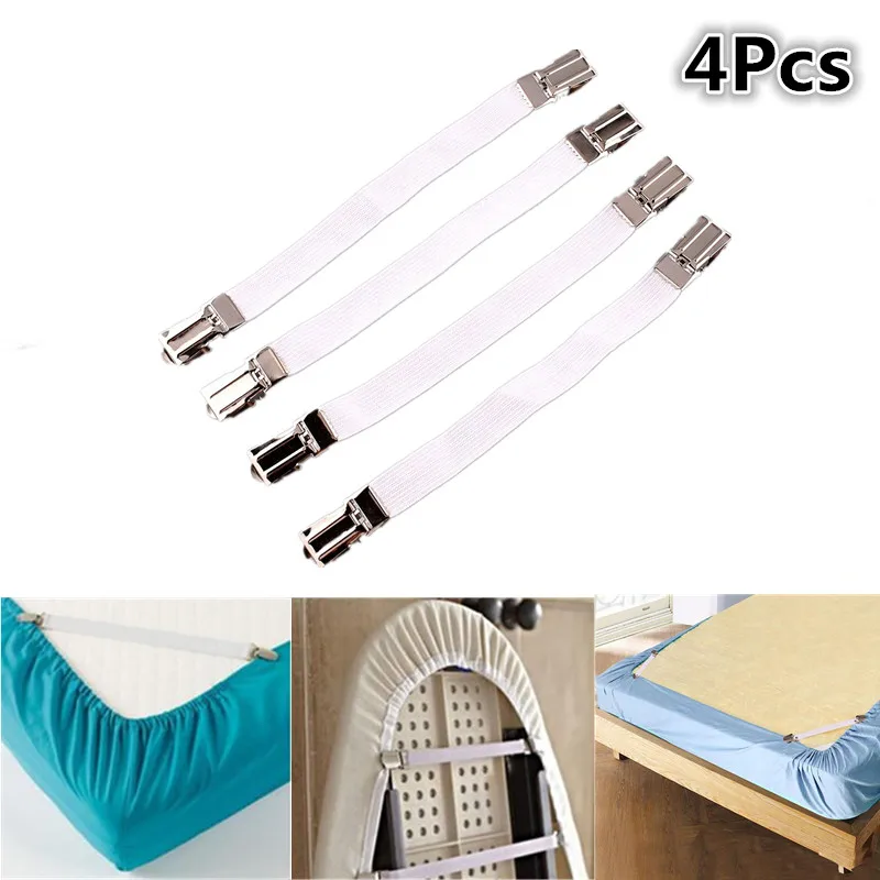 New 4 Sheet Grippers Fastener Clips Straps for your Bed Sheets USA