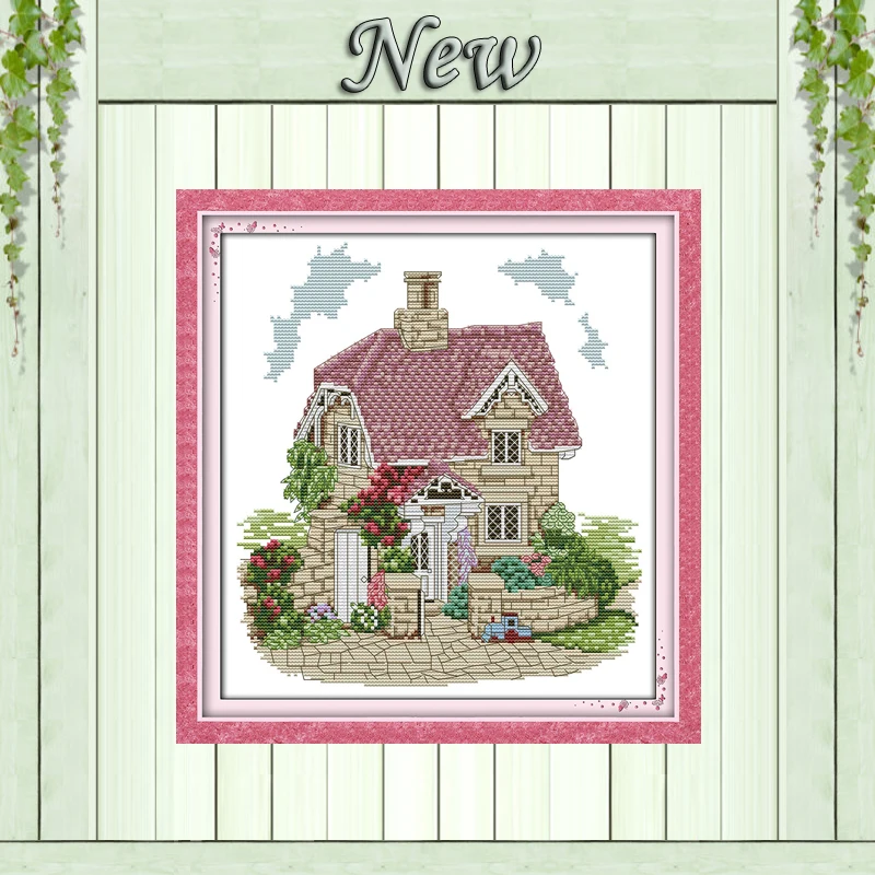 

Exquisite villa scenery decor painting counted print on canvas DMC 14CT 11CT Chinese Cross Stitch Needlework Set Embroidery kits