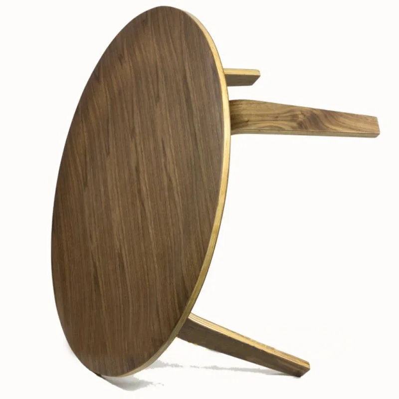 Round Plywood Table Walnut Wood Coffee Table DIA86*H40CM Round Plywood Table Walnut Wood Coffee Table DIA86*H40CM