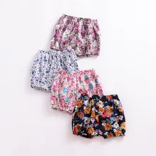 Летние модные хлопковые шорты с цветочным рисунком для маленьких девочек, шаровары для новорожденных, штаны для маленьких девочек, штаны, одежда