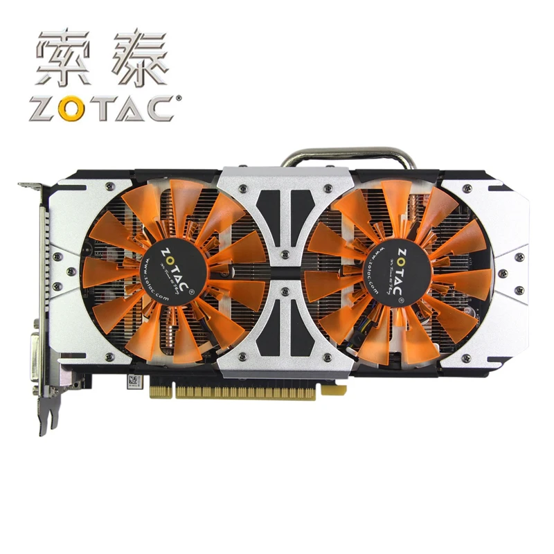Оригинальные графические карты ZOTAC GPU GTX750Ti 2GD5 Thunderbolt HA 128 бит GDDR5 карта для nVIDIA GeForce
