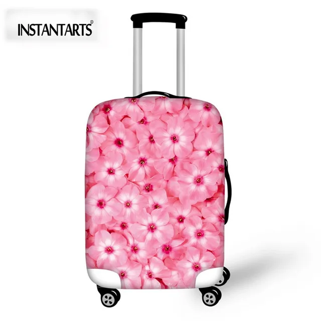 Buy INSTANTARTS Pink Floral Luggage Protective Cover