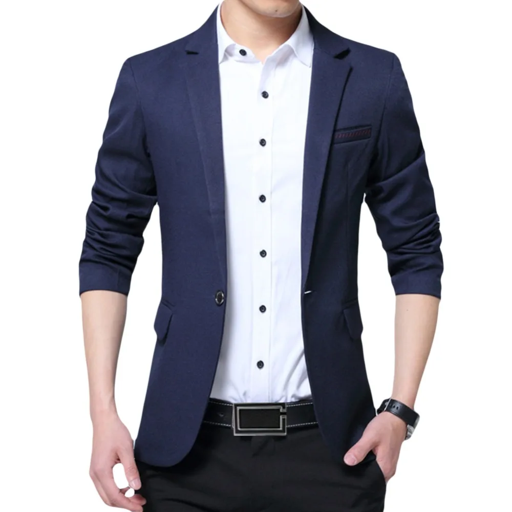 YUNCLOS EU Size New Men's Blazer Casual Slim Fit Jackets Solid Color Business Wedding Party Men Blazer Jackets blazer masculino