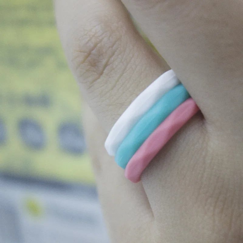 3 мм, набор силиконовых колец для женщин, спортивные кольца на палец, дизайн, гибкие гипоаллергенные обручальные кольца, FDA, пищевой, Anel US 4-10