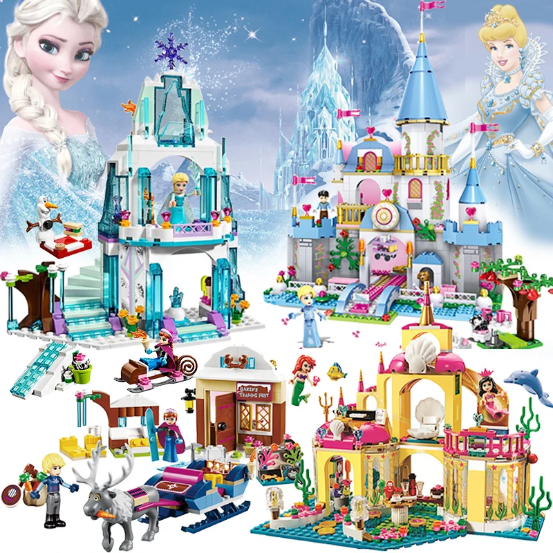 Lepinblock princesse magique château de glace princesse palais modèle blocs de construction définit Lepining meilleur cadeau pour les amis filles jouets