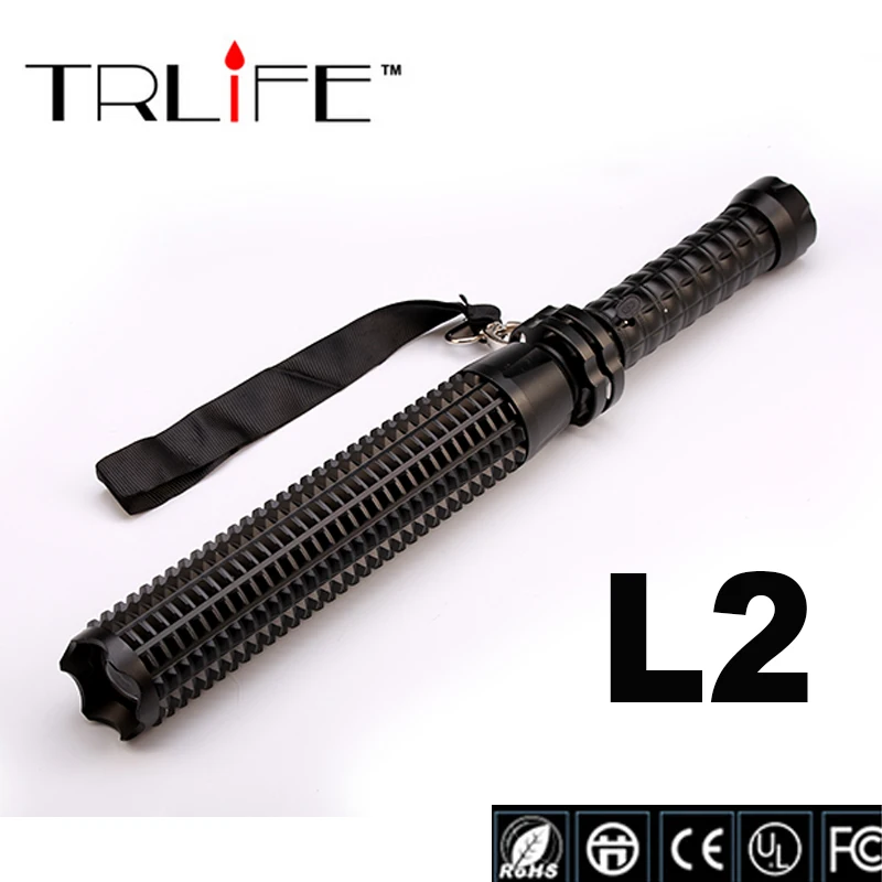 

Super L2 led flashlight 3800 lumens 5-modes Spiked Mace Baseball Bat Long light Self-defense Torch Tactical flashlights