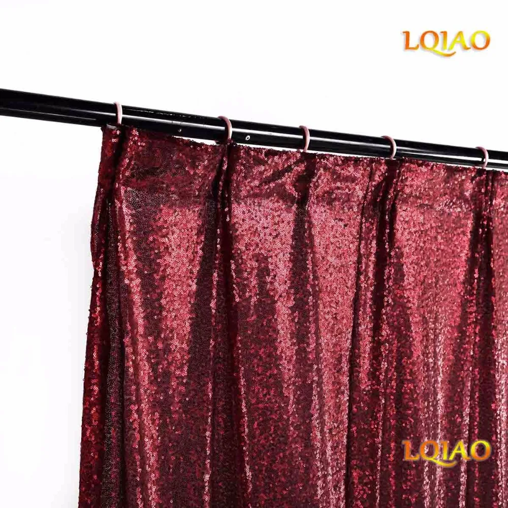 Burgundy Sequin Curtain Backdrop-002