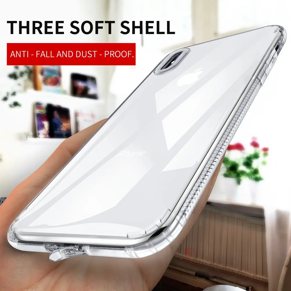 

2018 New style For Iphone X Clear Soft TPU Silicone Case dustproof mobile Cover anti knock Phone Shell