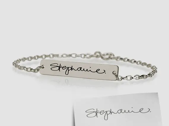 Почерк браслет Браслеты дизайн популярный пользовательское имя браслет с подписью 3 цвета на заказ браслет на заказ