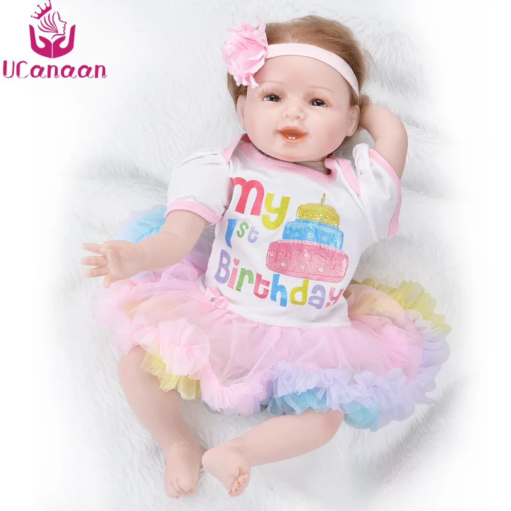 Ucanaan Silicone Reborn Dolls Cute Baby Cloth Body Alive Newborn
