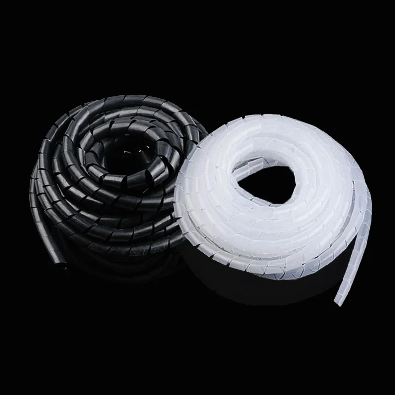 6 м 14 мм черный/белый кабель-каналы спиральная проволока Органайзер оберточная трубка огнестойкий кабель рукав кабельные рукава обмоточная труба