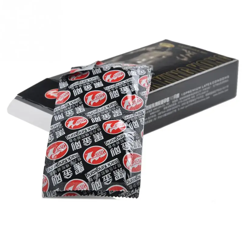 Ultra Thin Condoms Black 10 Pcs Box Lasting More Black Temptation