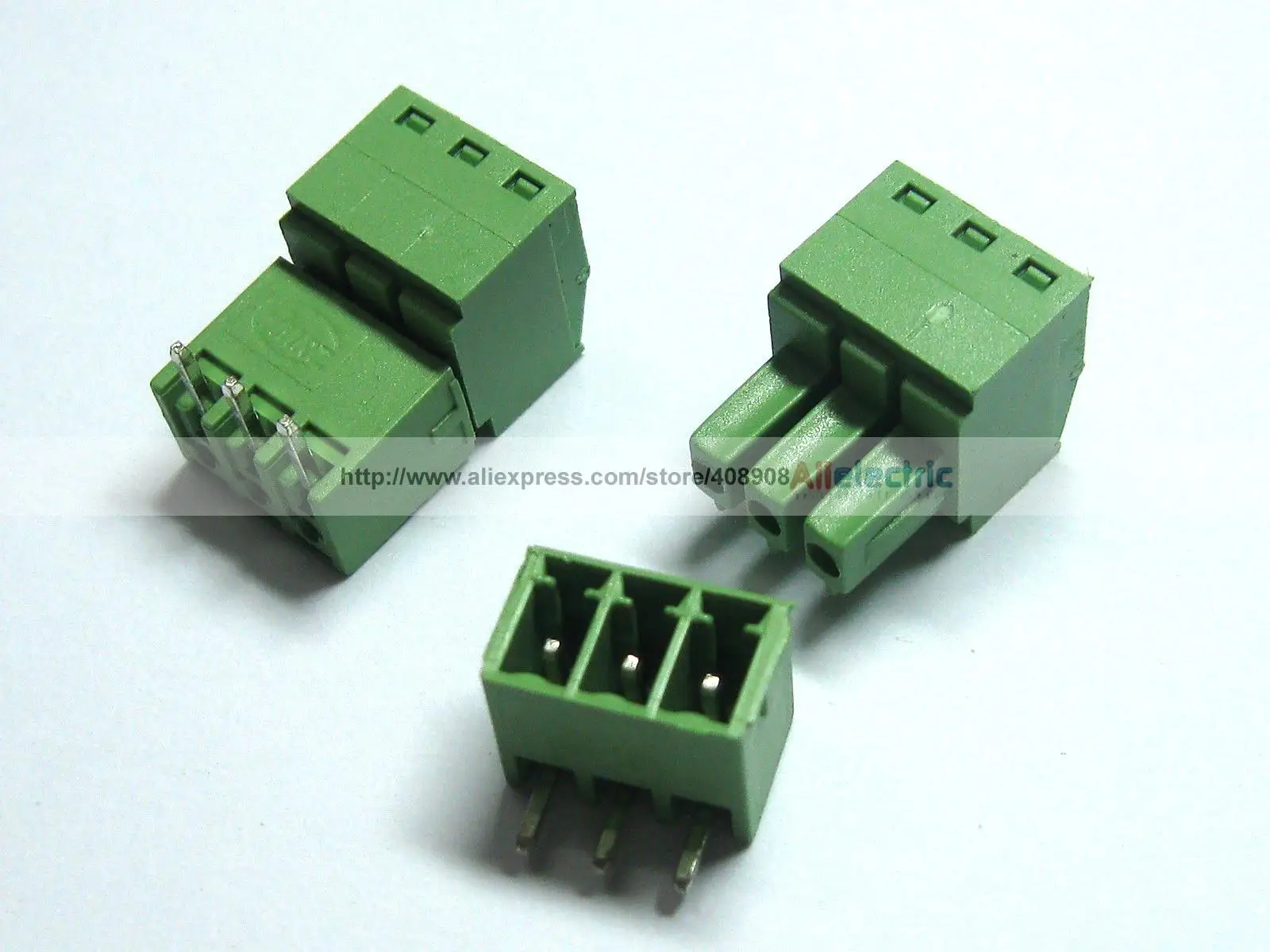 

150 Pcs Screw Terminal Block Connector 3.5mm Angle 3 Pin Green Pluggable Type
