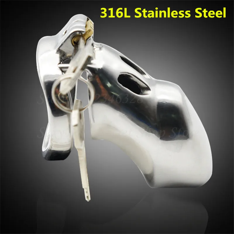 76mm*35mm 316L Stainless Steel Male Chastity Device With Stealth Lock Cock Cage Penis Rings Sex Toy Chastity Belt Sex Product