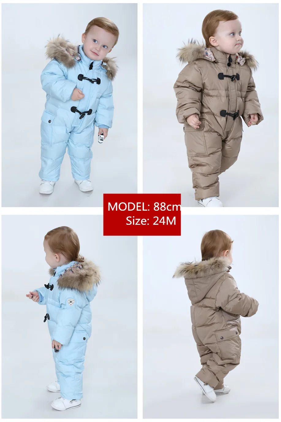 Designed for Russian winter baby snowsuit 90% duck down jacket for girls coats Winter Park for inf
