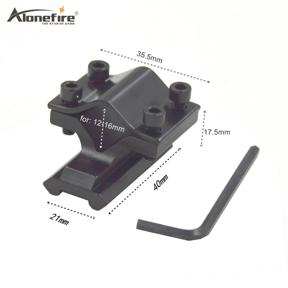 AloneFire F-C 21 мм/20 мм рейка 12-16 мм зажим трубы ласточкин хвост Вивер Пикатинни адаптер конвертер прицел база алюминий Охота