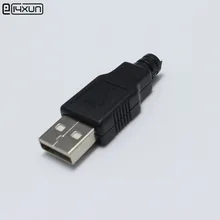 5 компл. DIY Micro usb тип A Тип сварки штекер разъем 3 в 1 разъем адаптер для OD 3,0 мм провода черный